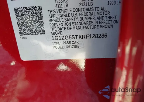 2024 Chevrolet Malibu Fwd Rs z USA, uszkodzony, nr VIN 1G1ZG5STXRF128286